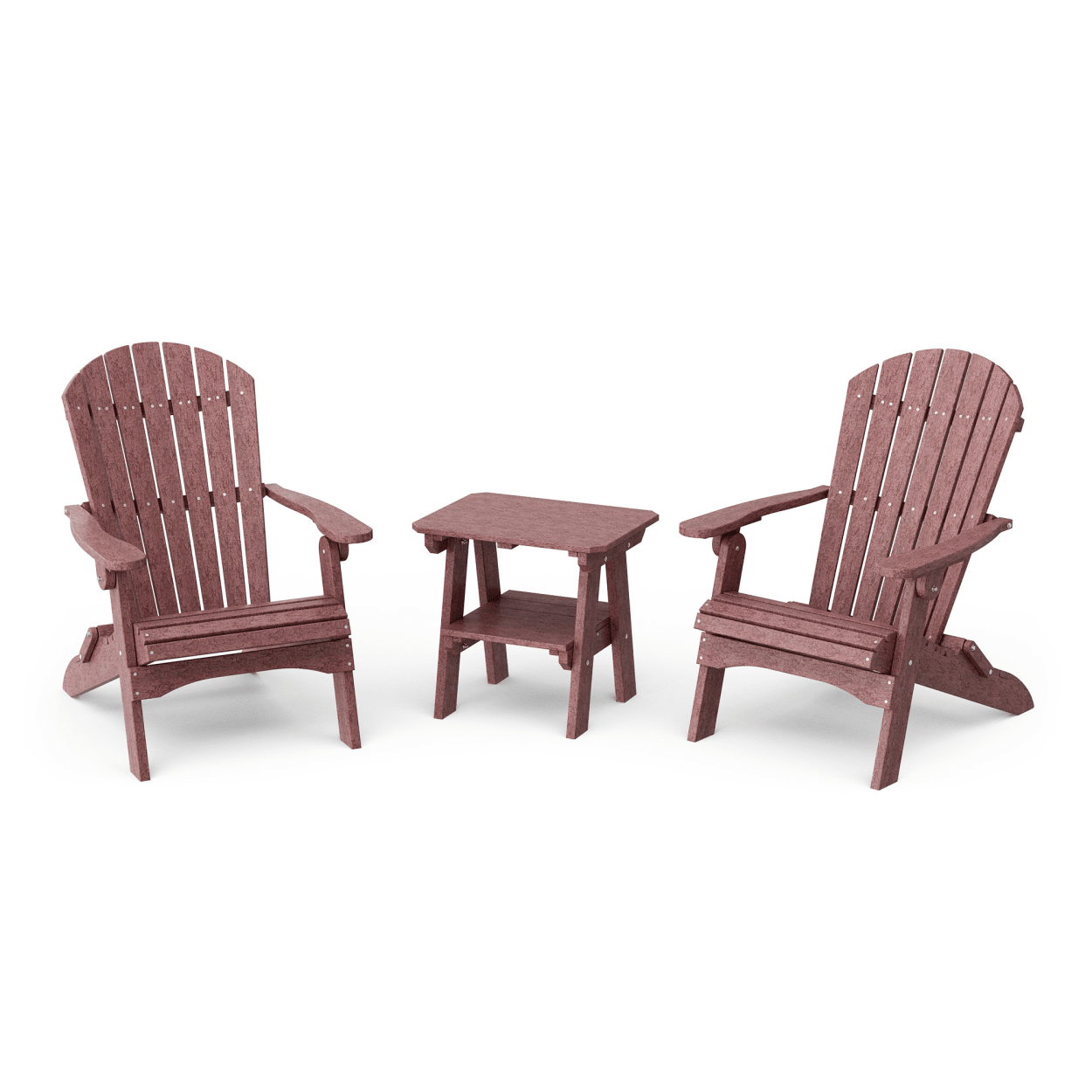 Heritage 3-Piece Folding Adirondack Set with Side Table