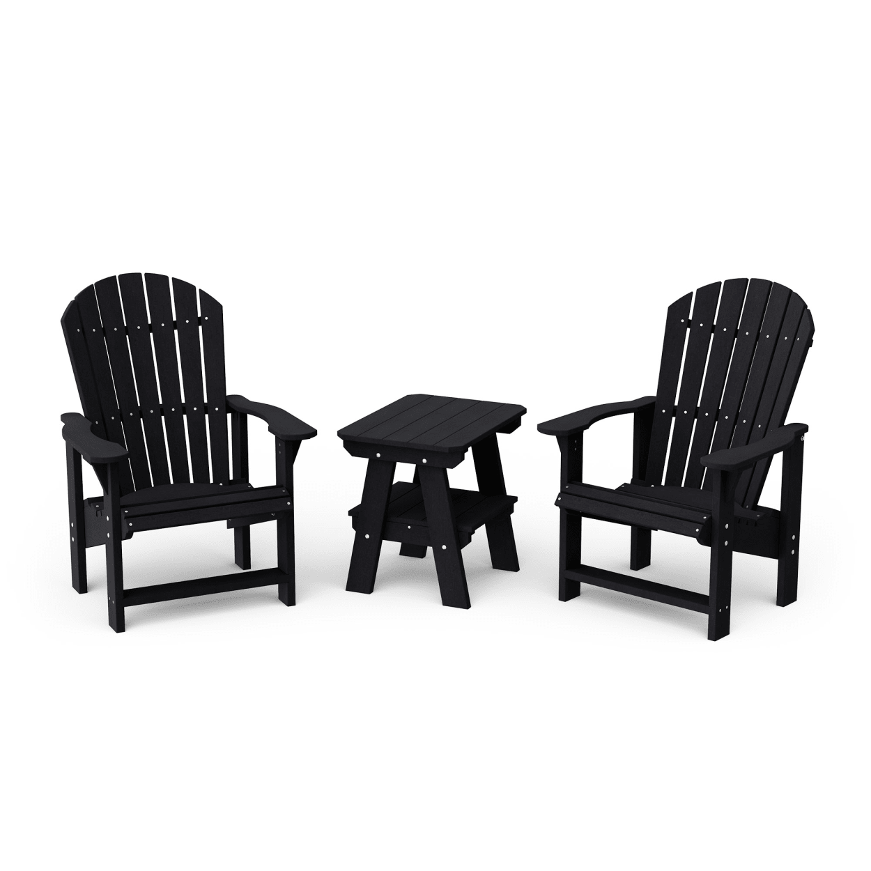 Heritage 3-Piece Upright Adirondack Chair Set with Side Table
