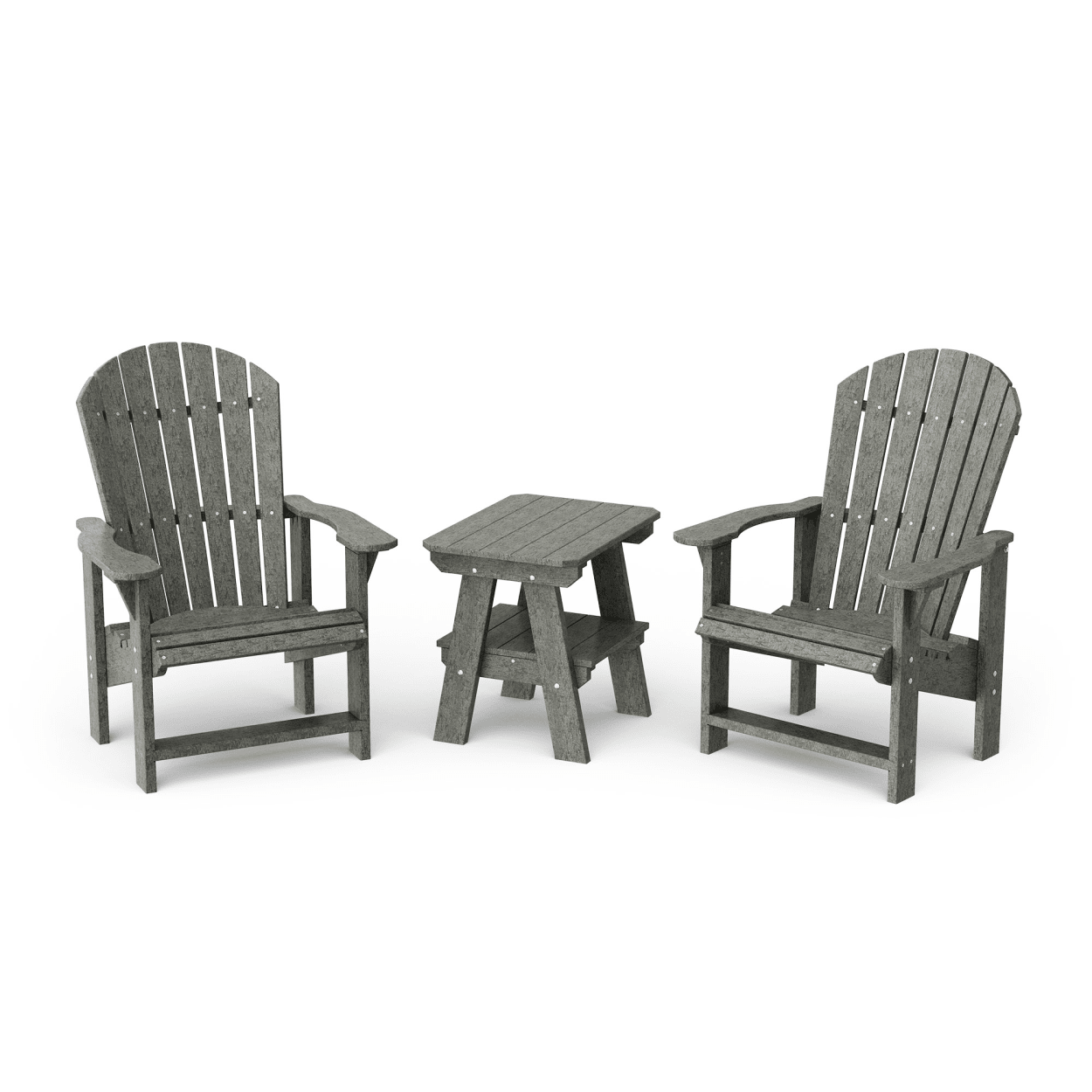 Heritage 3-Piece Upright Adirondack Chair Set with Side Table