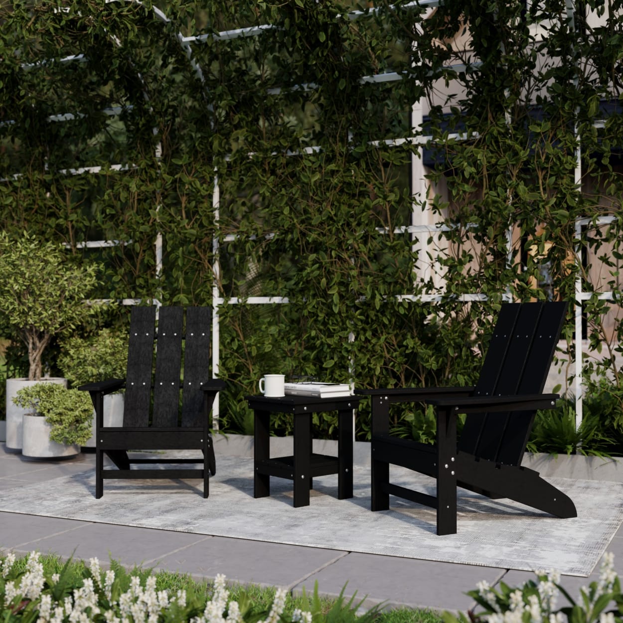 Freedom 3-Piece Modern Adirondack Set with Side Table