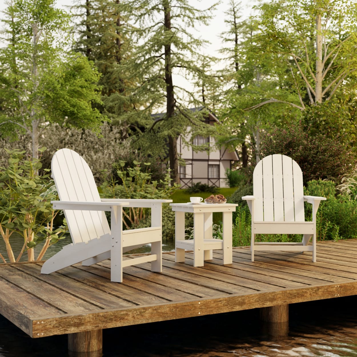 Freedom 3-Piece Traditional Adirondack Set with Side Table