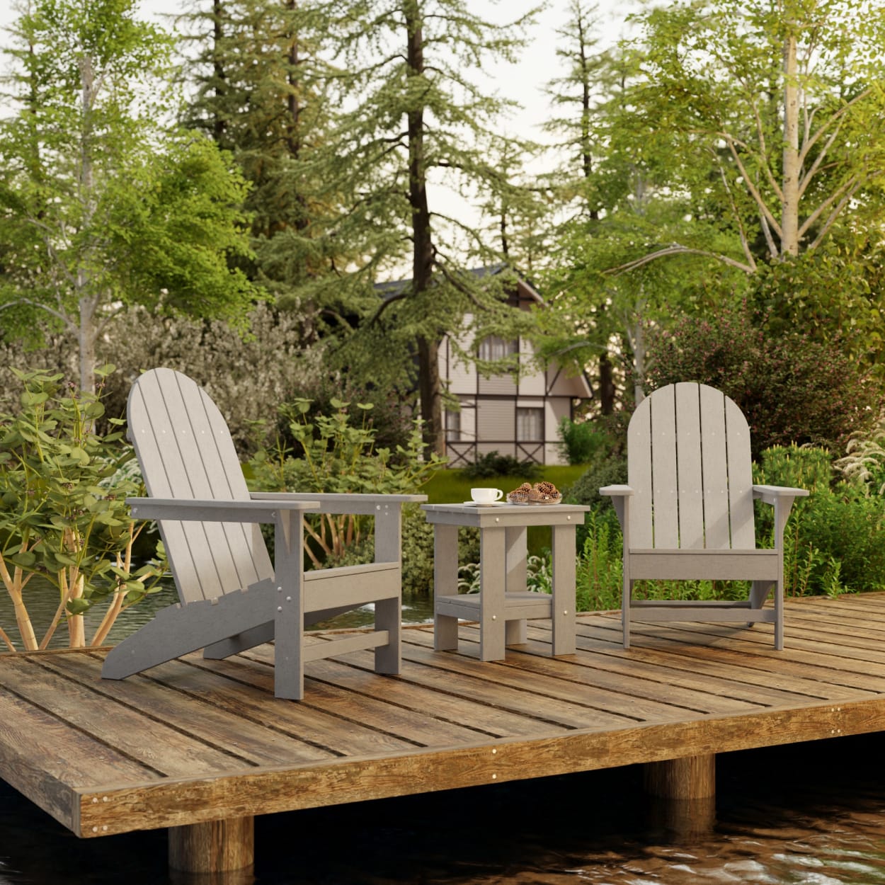 Freedom 3-Piece Traditional Adirondack Set with Side Table