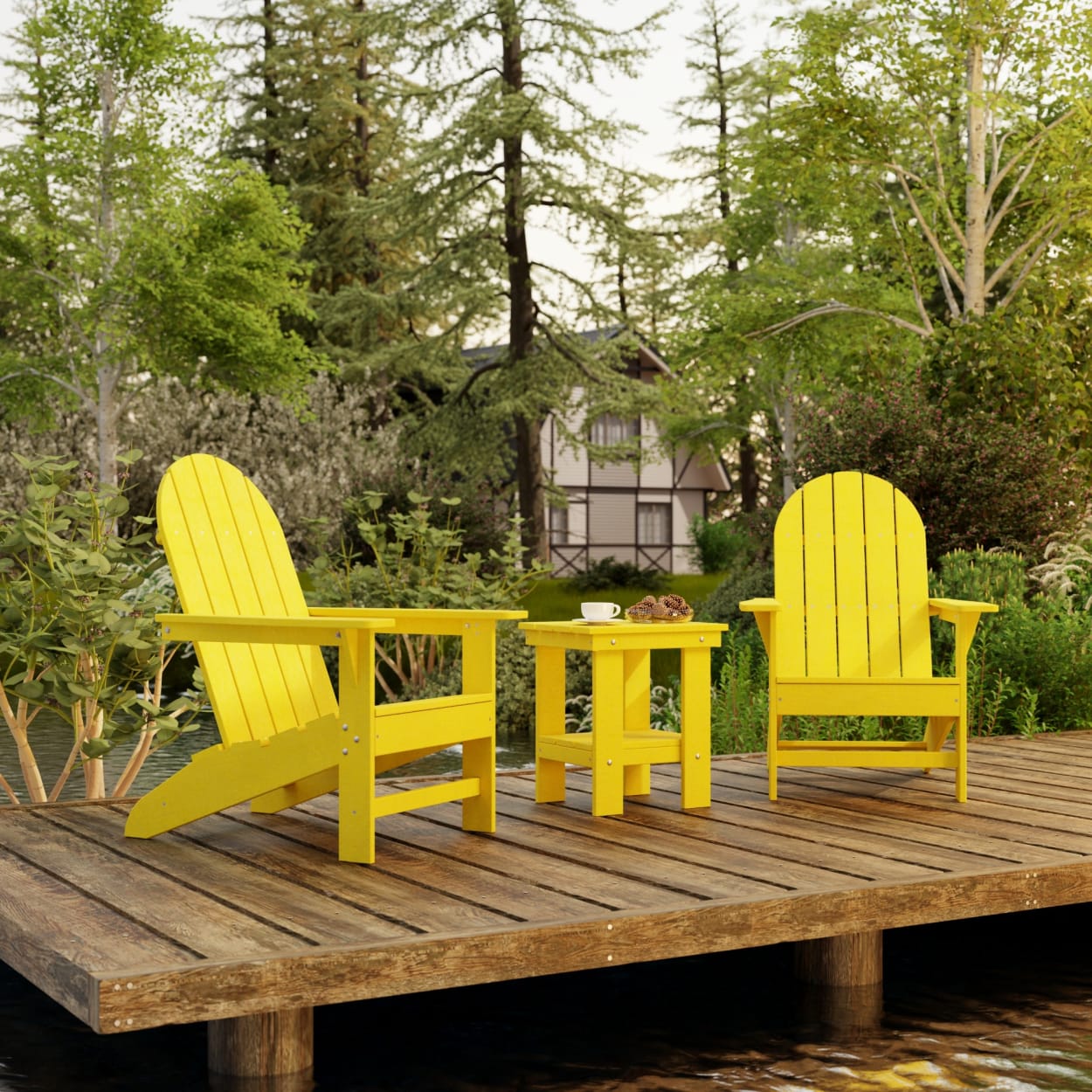 Freedom 3-Piece Traditional Adirondack Set with Side Table