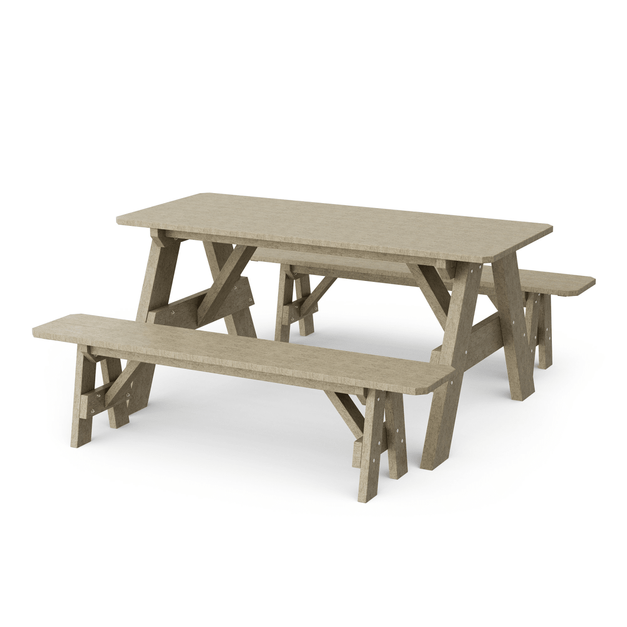 Heritage 72" Picnic Table with Detached Benches
