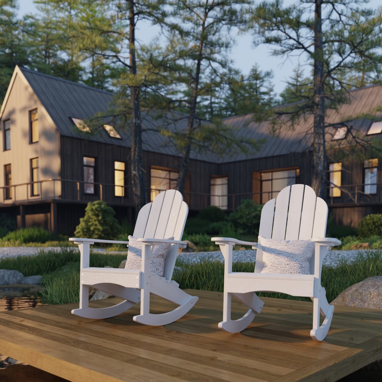 Classic Adirondack Rocking Chair