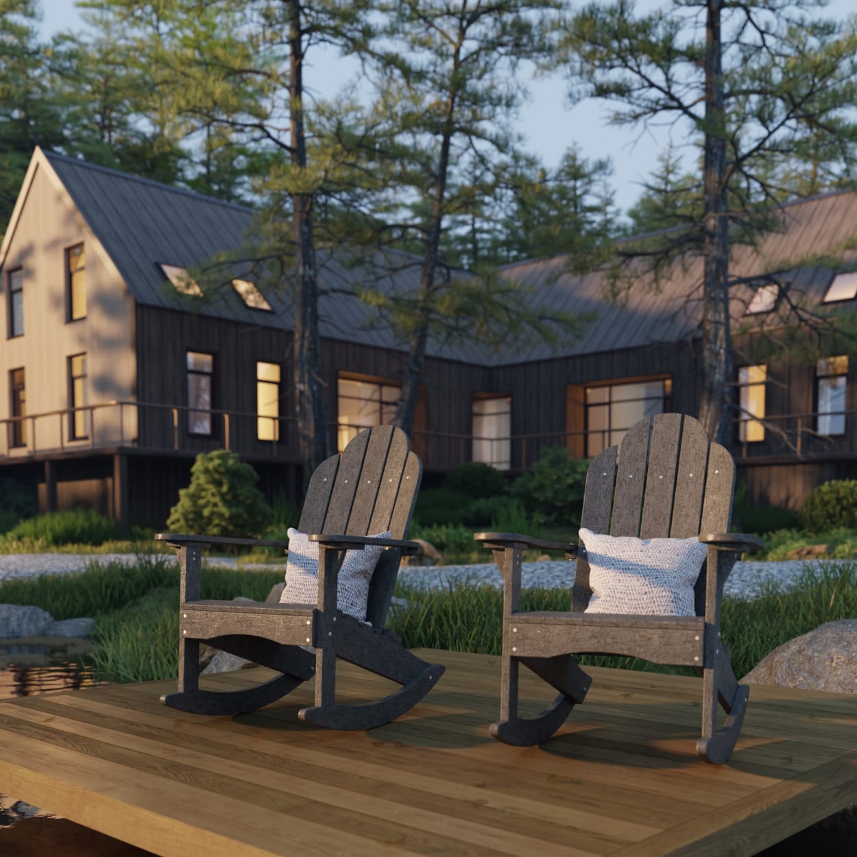 Classic Adirondack Rocking Chair