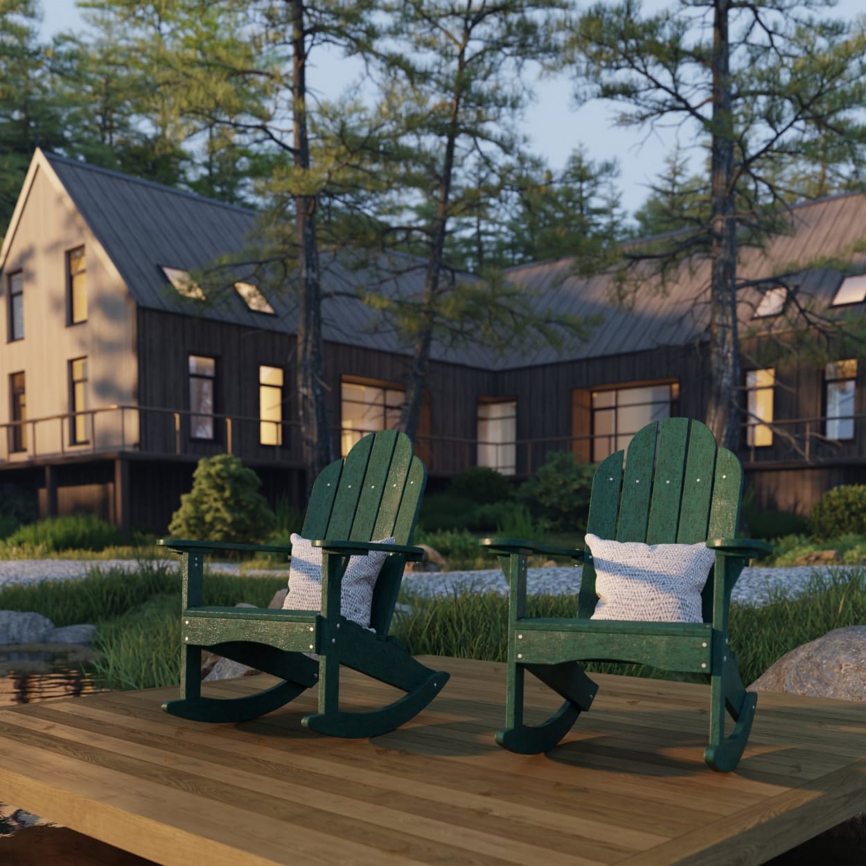 Classic Adirondack Rocking Chair