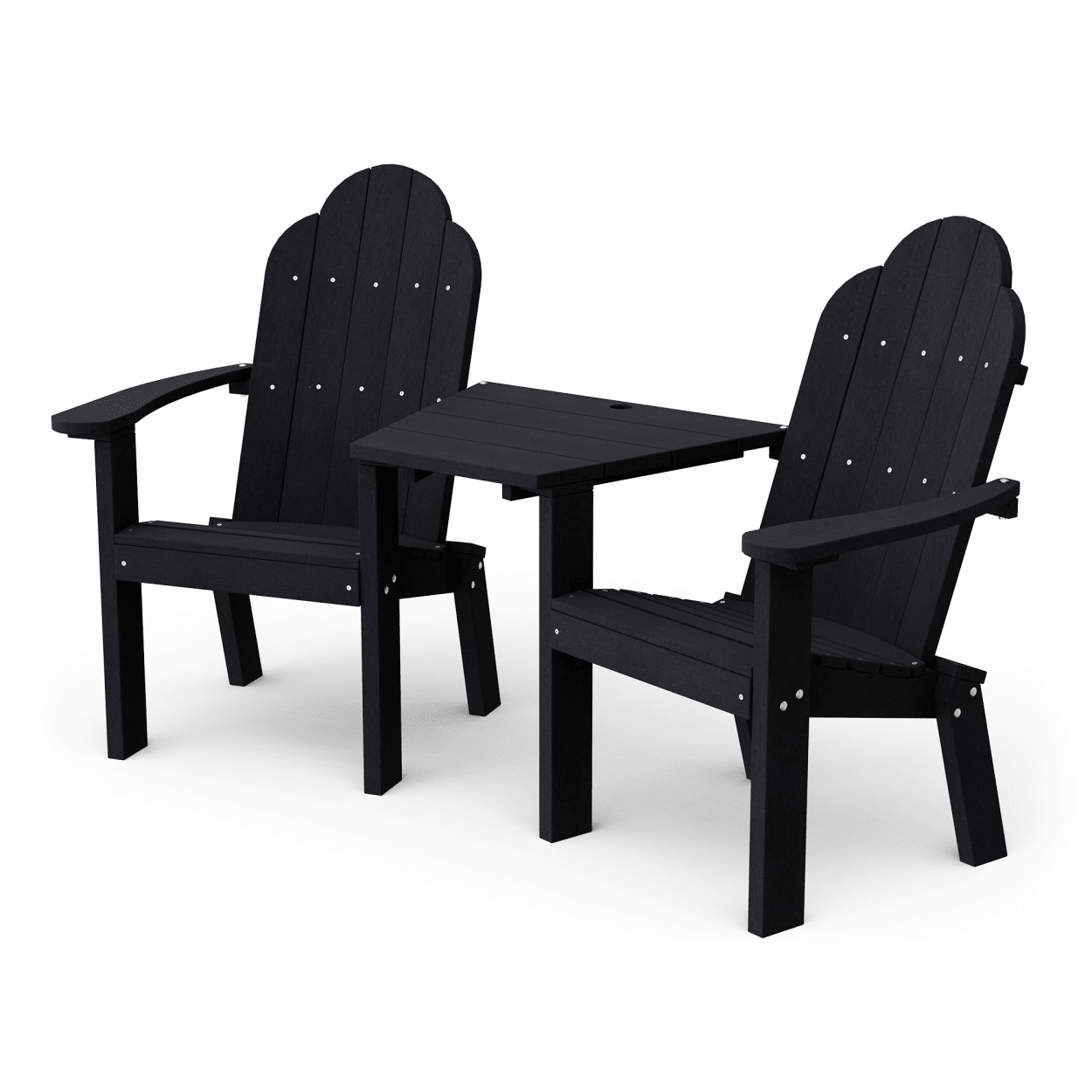Classic 3-Piece Adirondack Set with Angled Connecting Table