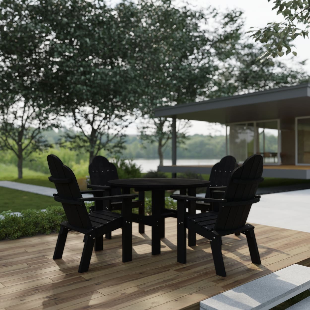 Classic Adirondack 5-Piece Round Dining Set