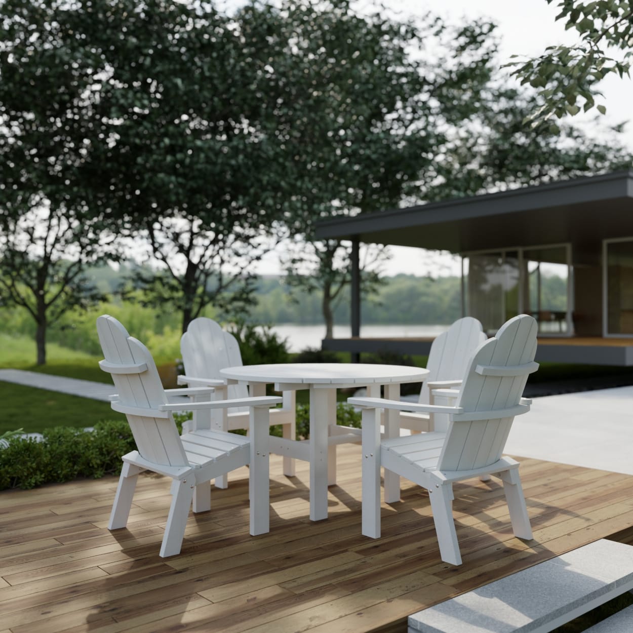 Classic Adirondack 5-Piece Round Dining Set