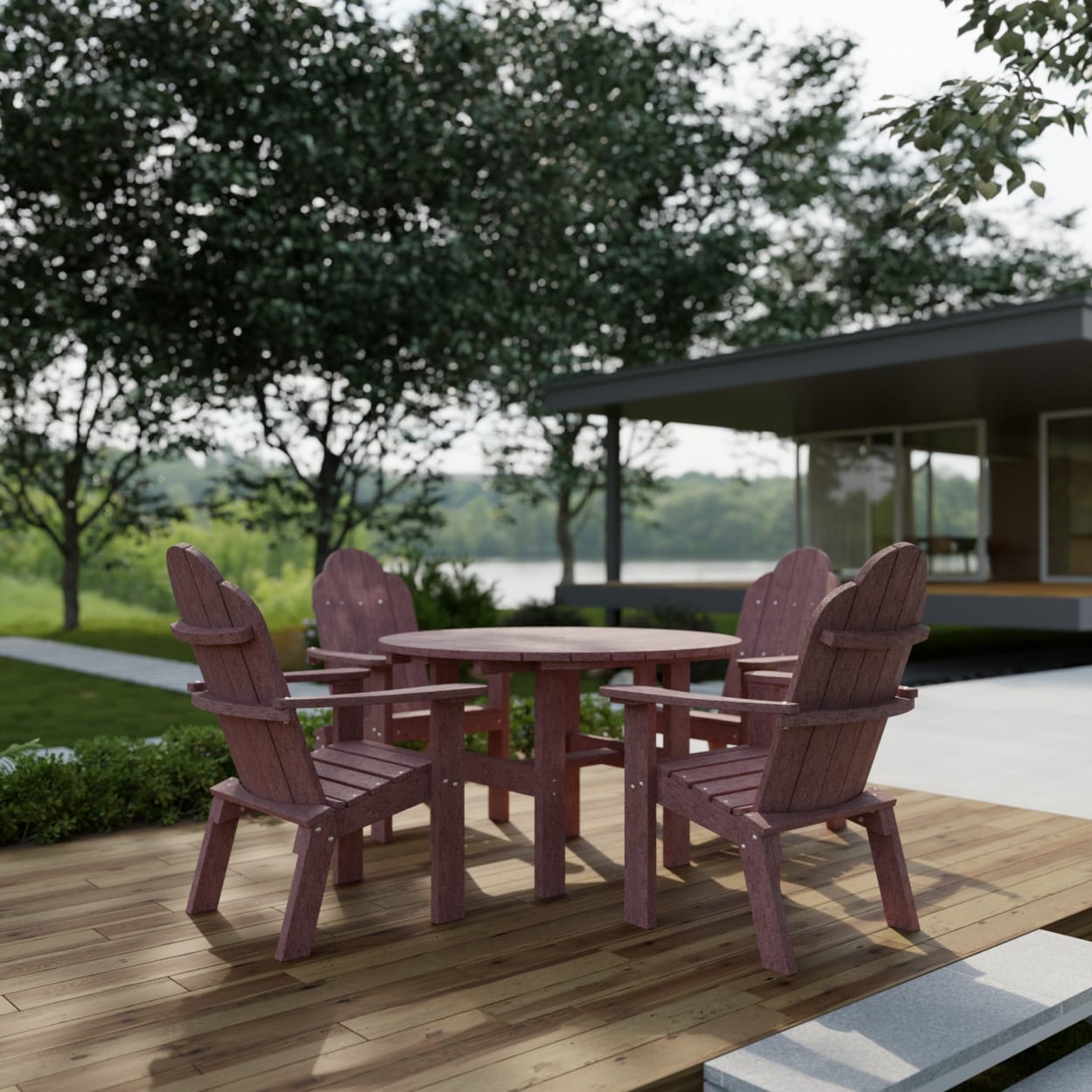 Classic Adirondack 5-Piece Round Dining Set