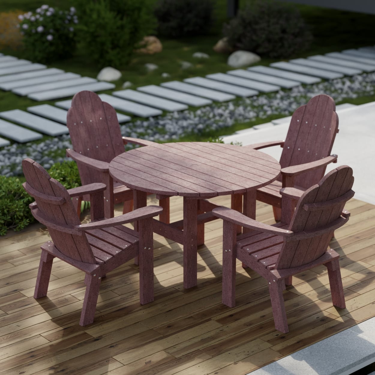 Classic Adirondack 5-Piece Round Dining Set
