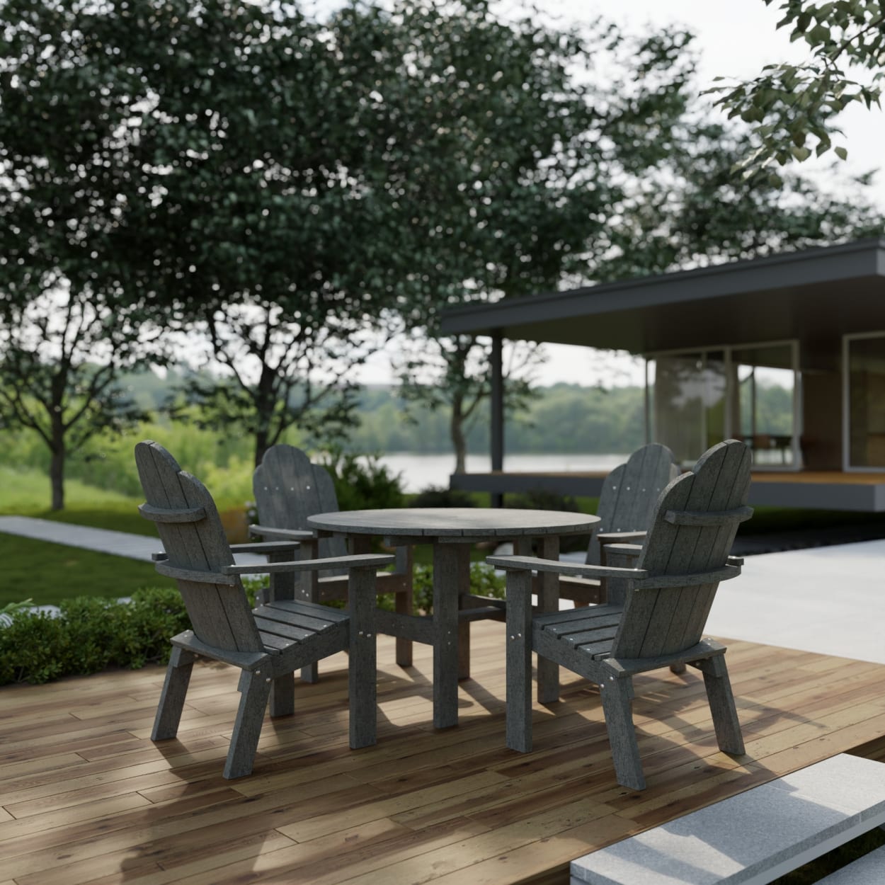 Classic Adirondack 5-Piece Round Dining Set