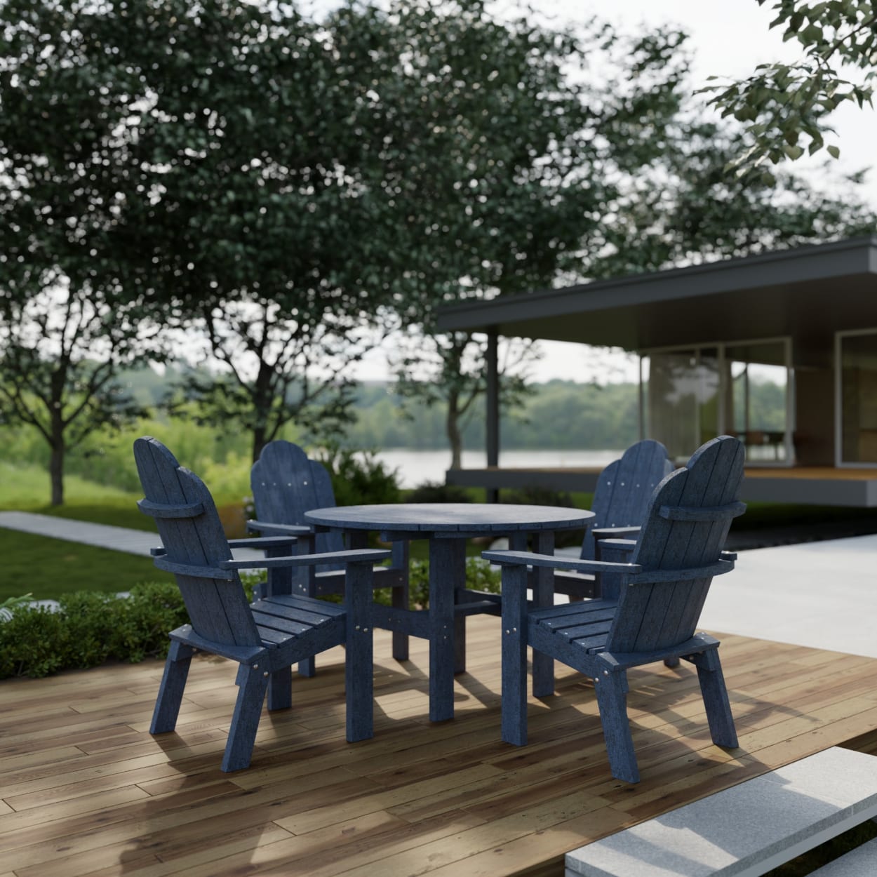 Classic Adirondack 5-Piece Round Dining Set