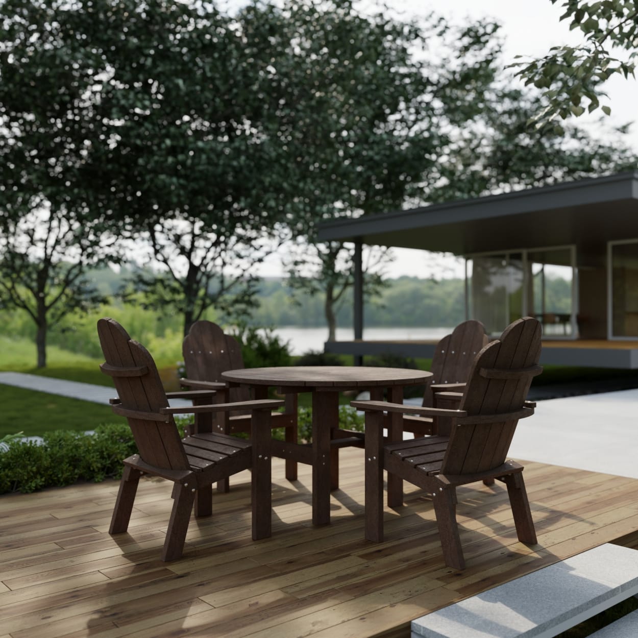 Classic Adirondack 5-Piece Round Dining Set