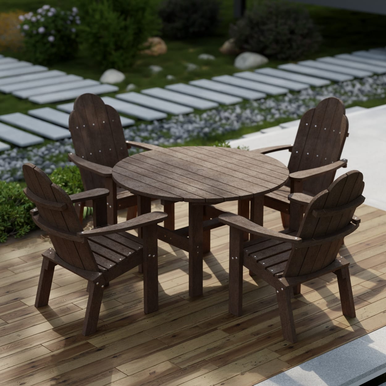 Classic Adirondack 5-Piece Round Dining Set