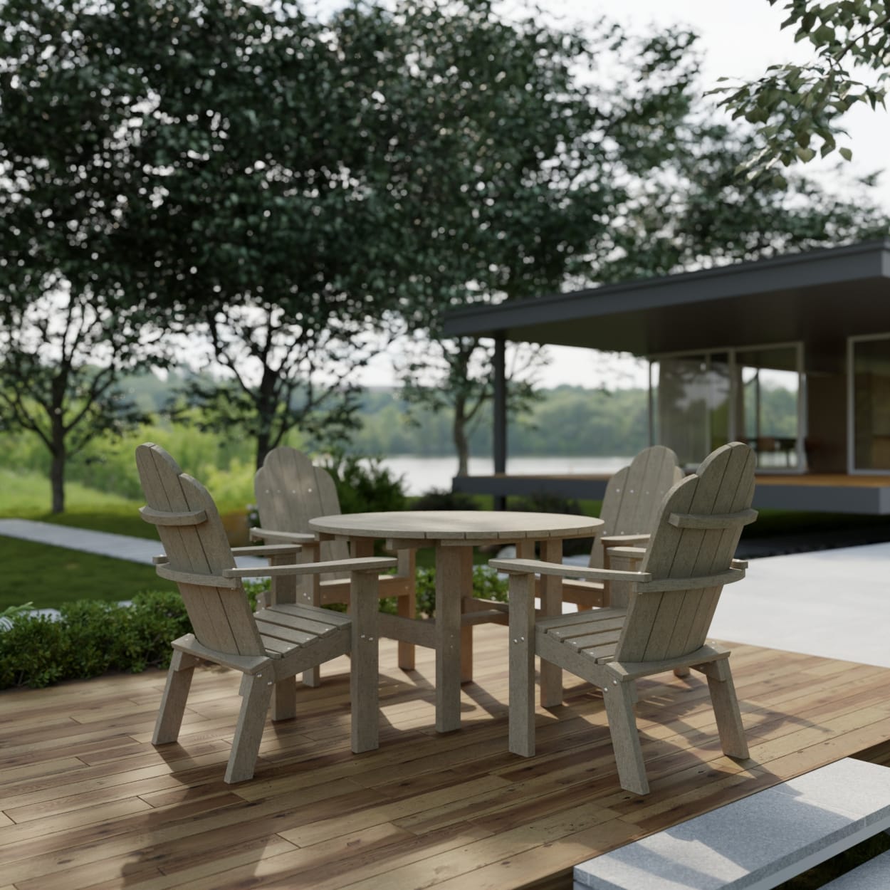 Classic Adirondack 5-Piece Round Dining Set