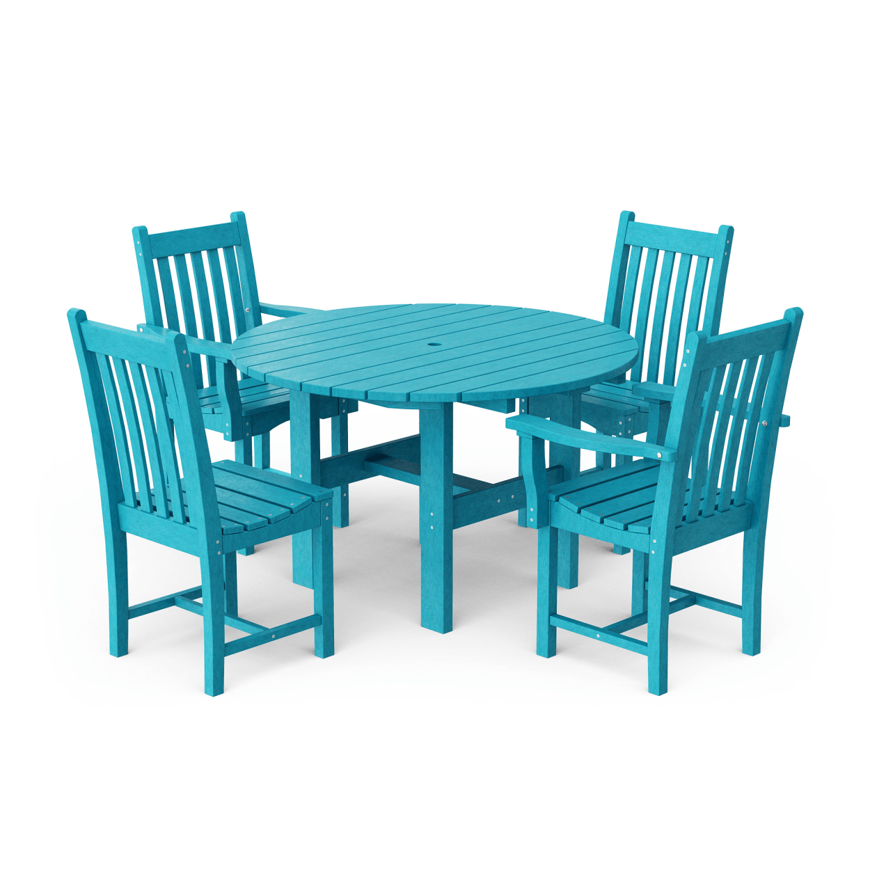 Classic 5-Piece 46" Round Dining Set with Dining Chairs