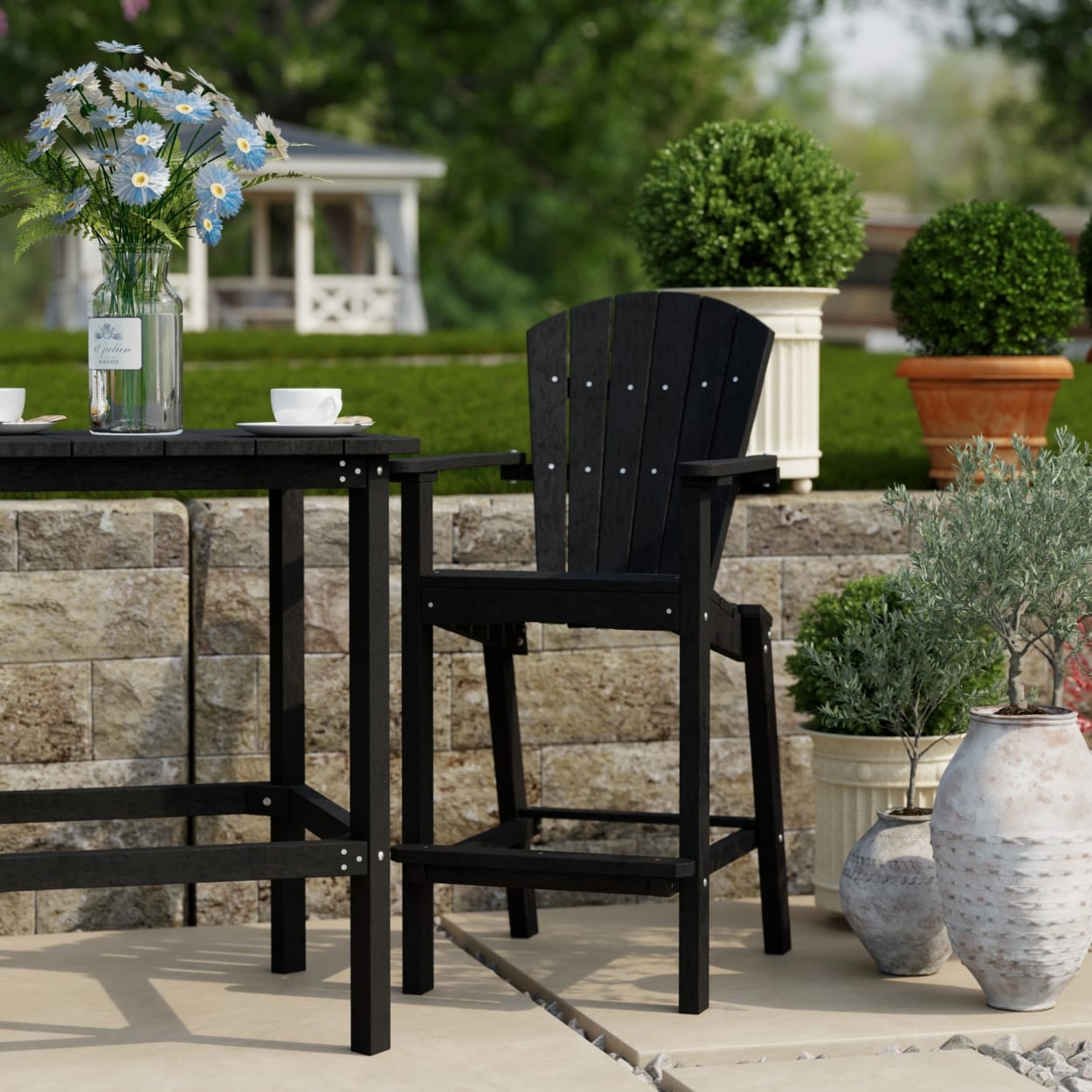 Classic Adirondack 3-Piece Bar Height Bistro Set