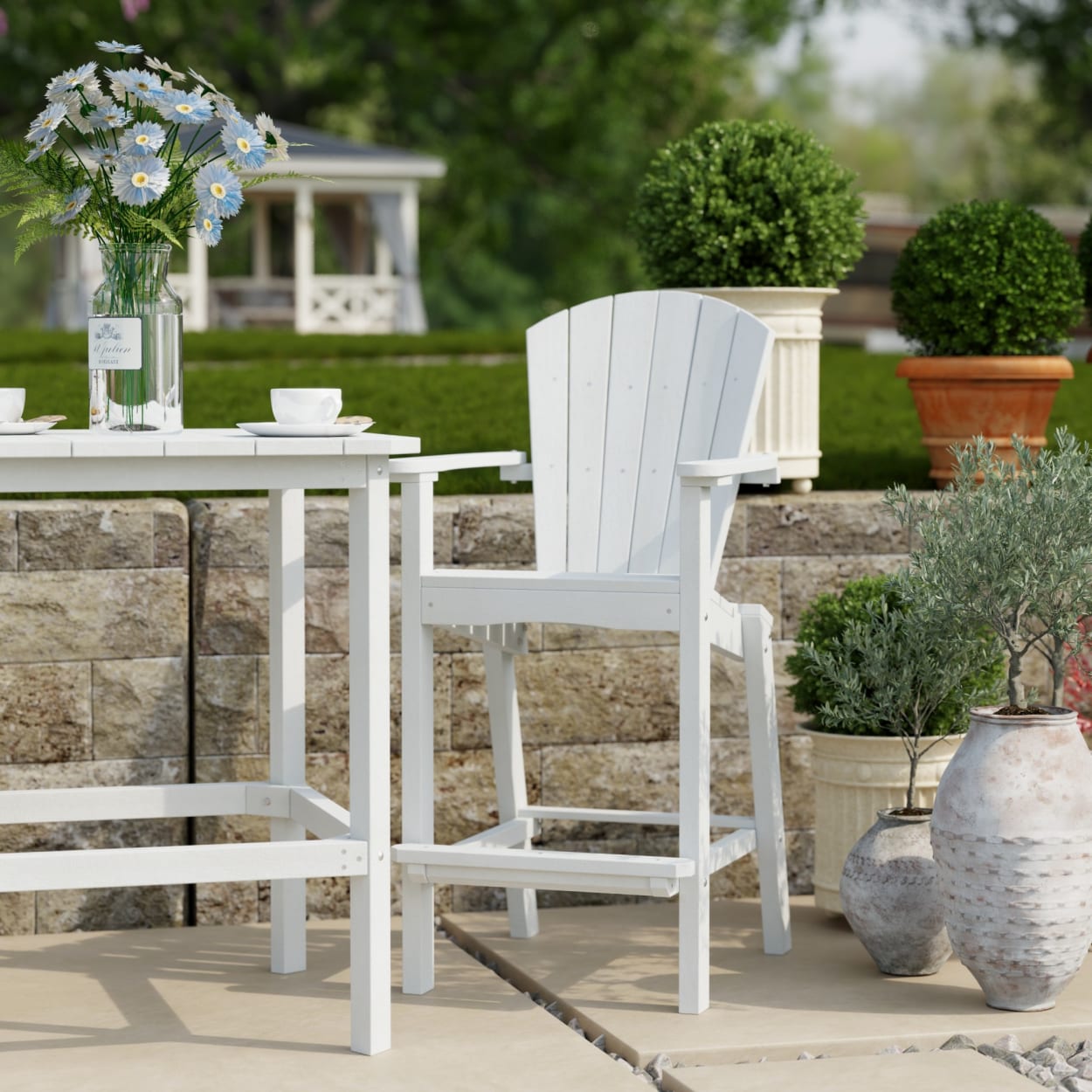 Classic Adirondack 3-Piece Bar Height Bistro Set