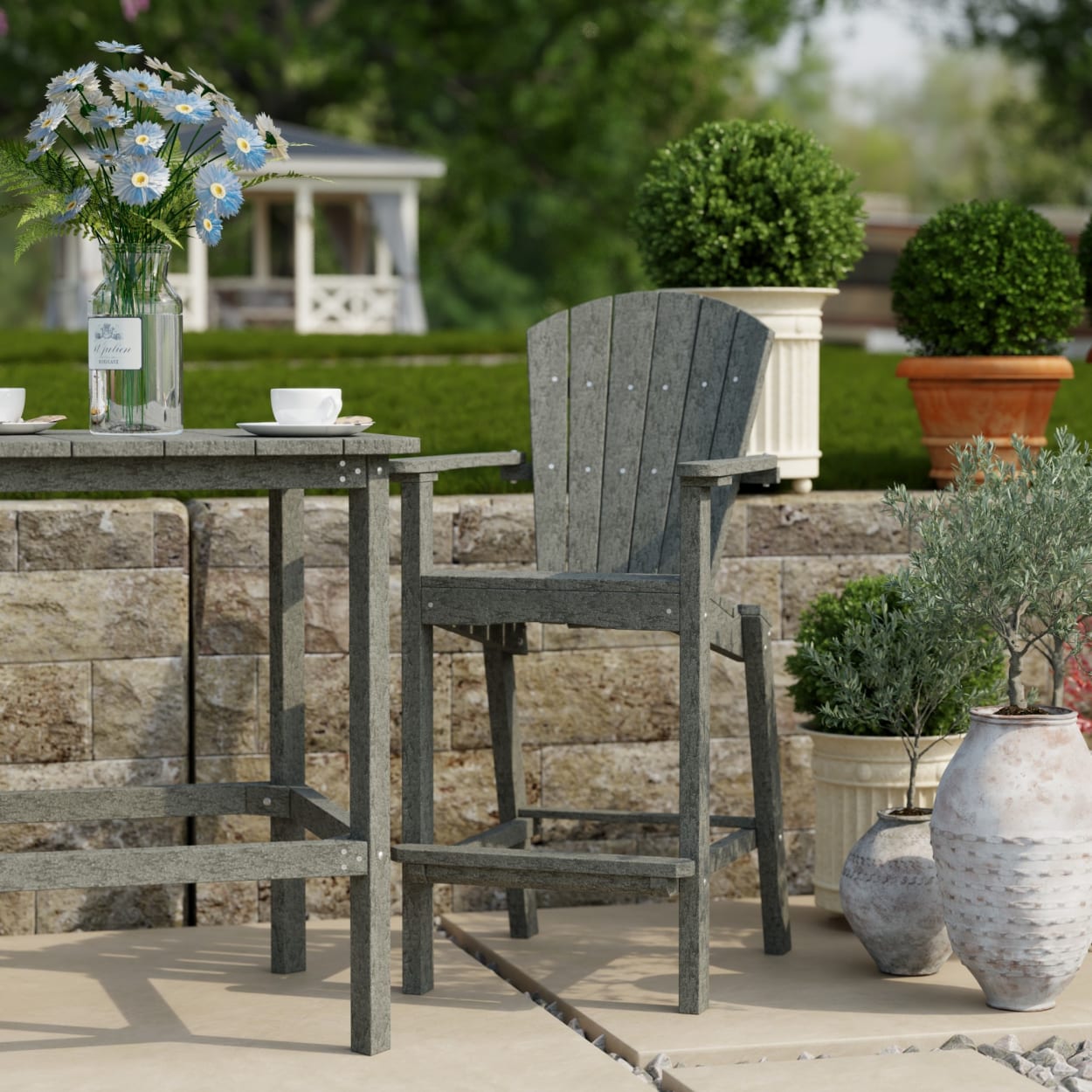 Classic Adirondack 3-Piece Bar Height Bistro Set
