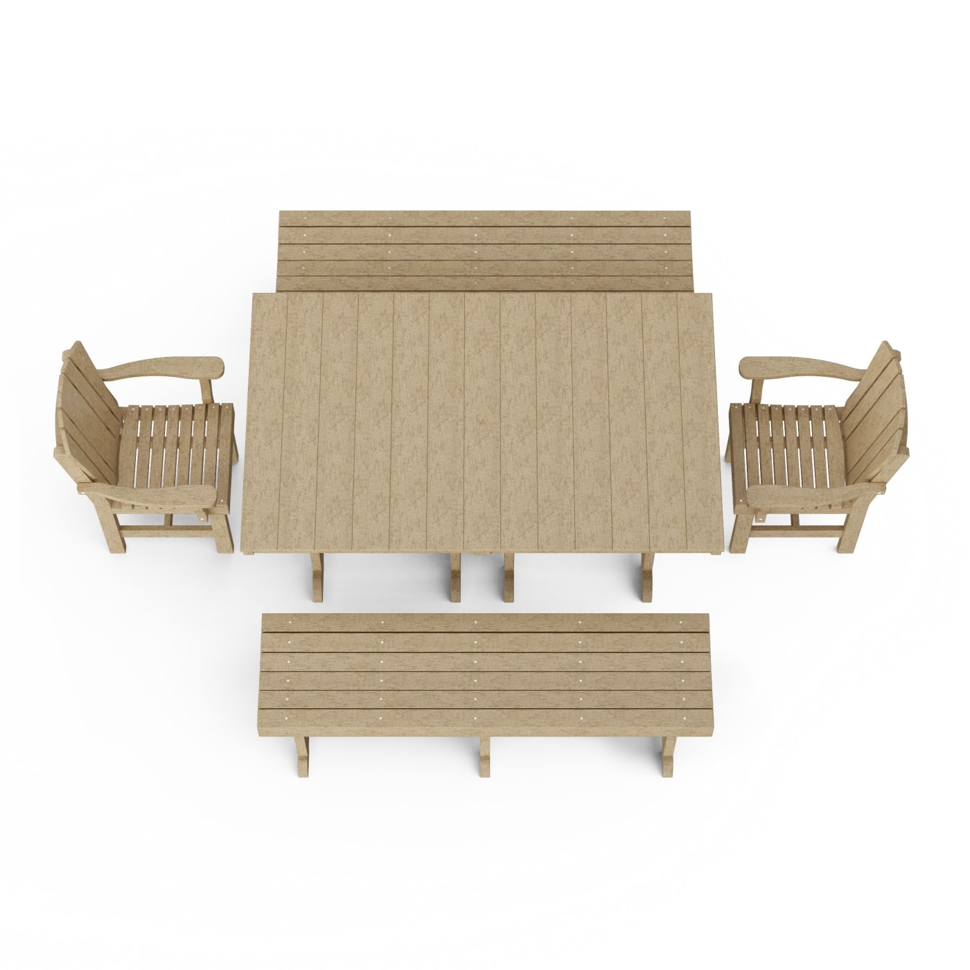 Heritage 5-Piece Rectangular Dining Set with Benches