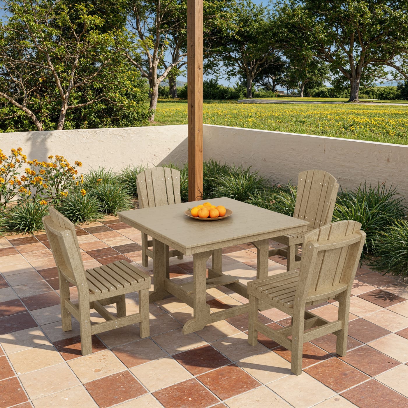 Heritage 5-Piece Side Chair Square Dining Set