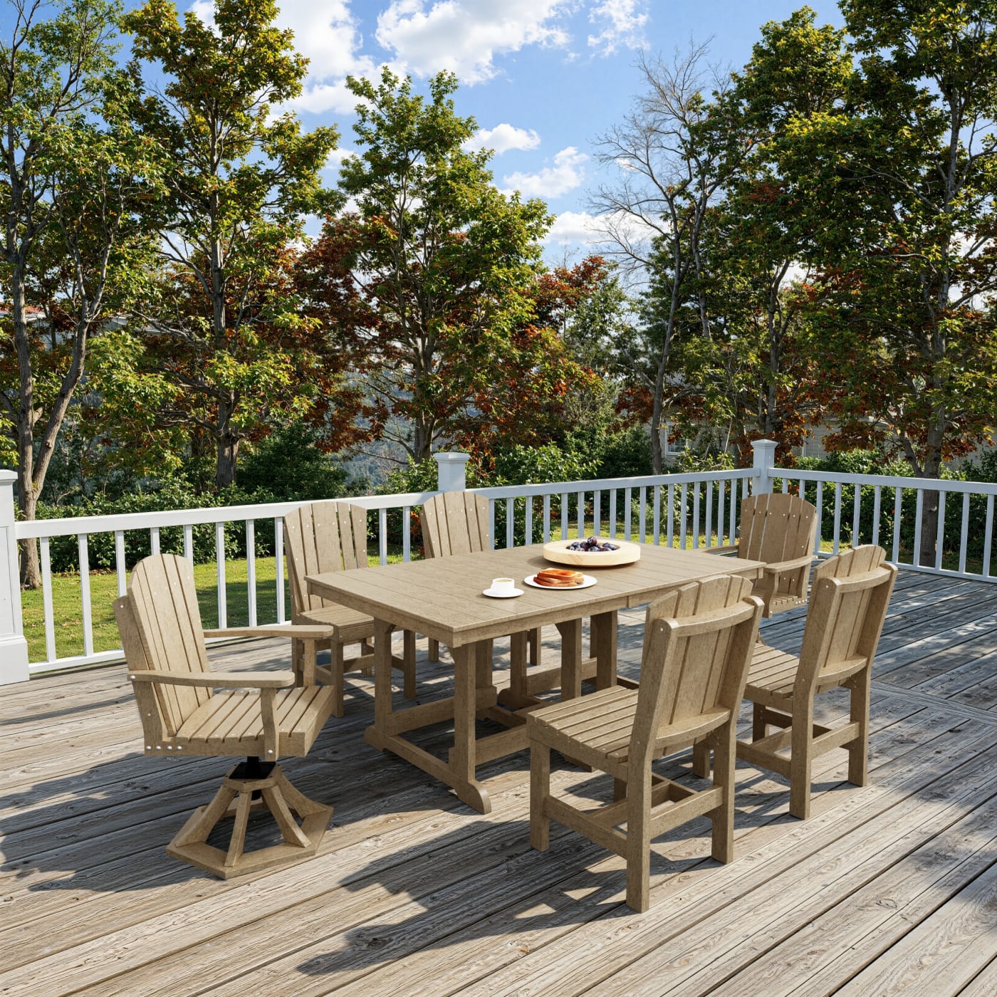 Heritage 7-Piece Dining Set with Swivel Chairs
