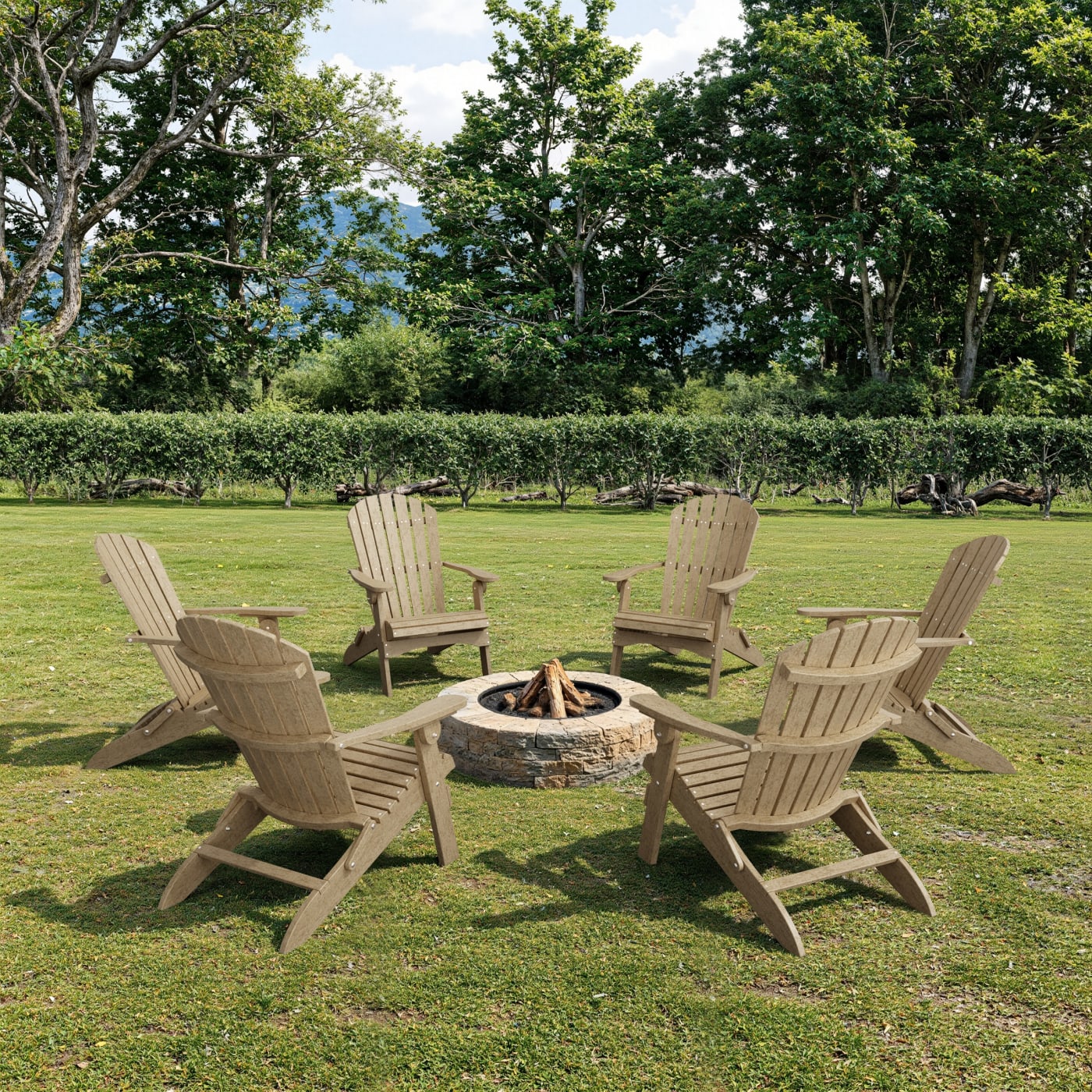 Heritage Folding Adirondack Chairs Set of 6