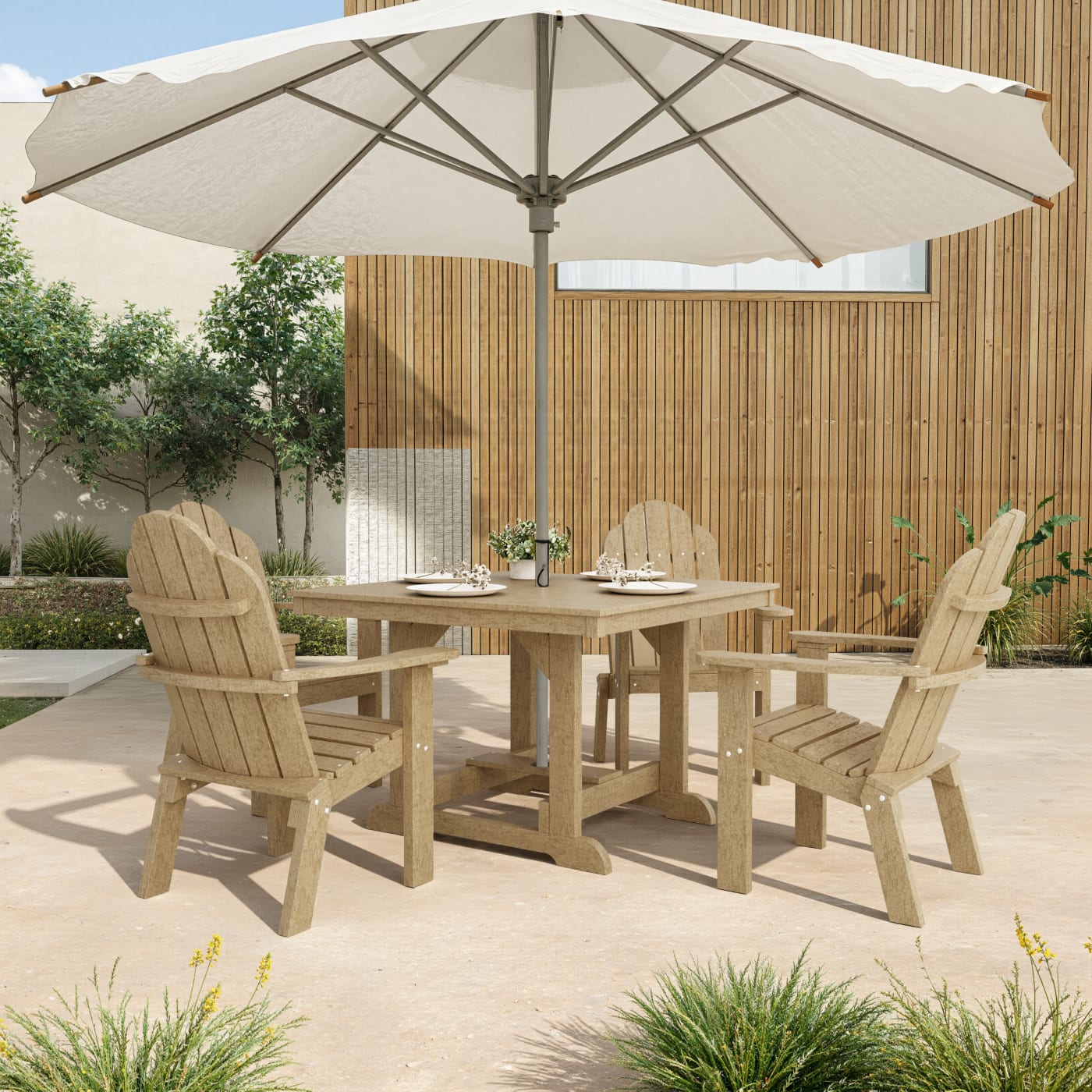 Classic Adirondack 5-Piece Square Dining Set