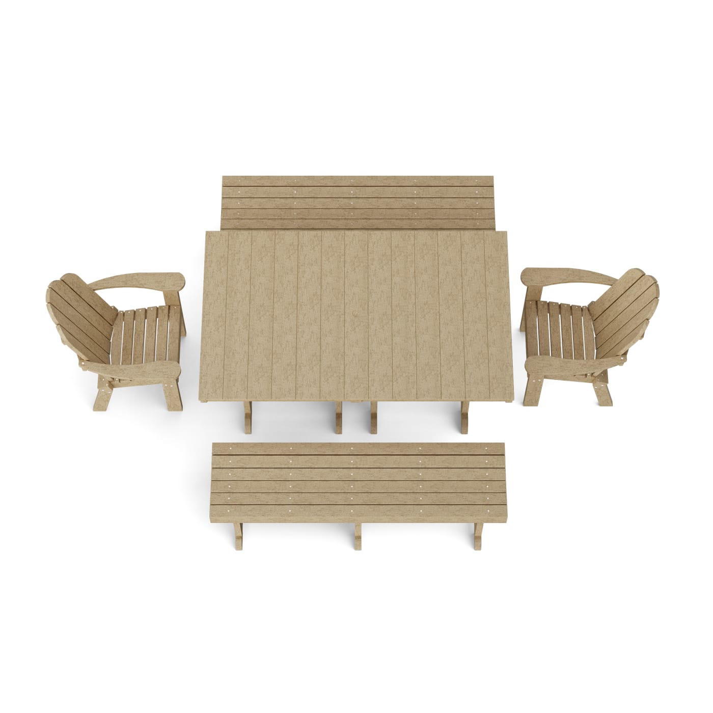 Classic Adirondack 5-Piece Rectangular Dining Set with Benches