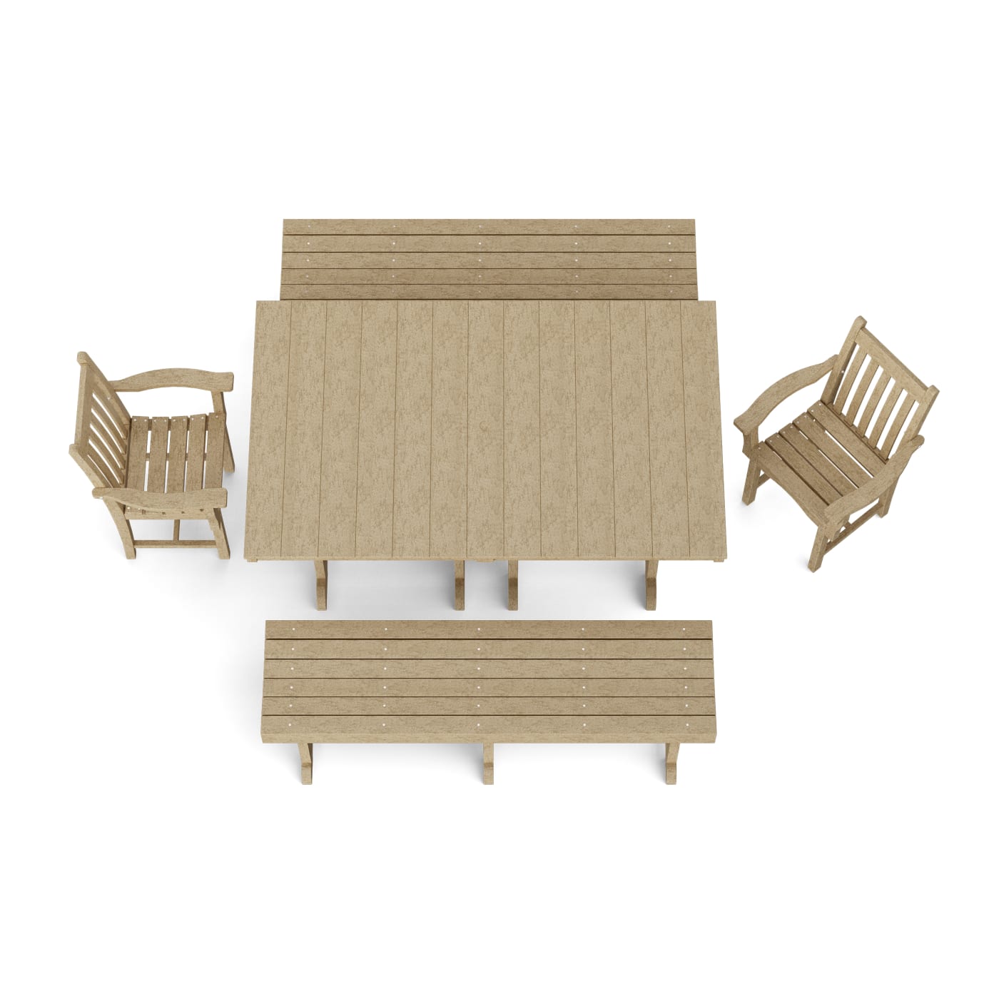 Classic 5-Piece Rectangular Dining Set with Benches