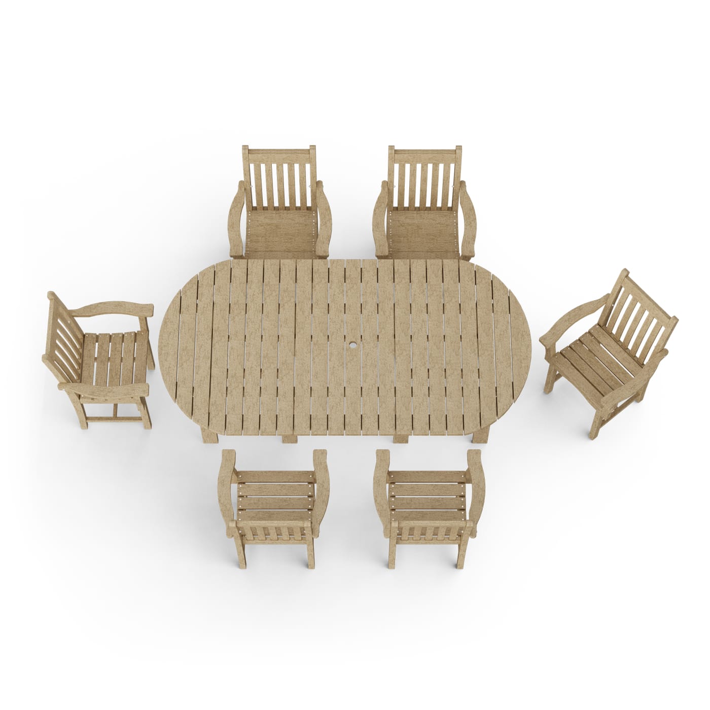 Classic 7-Piece Arm Chair Oval Dining Set