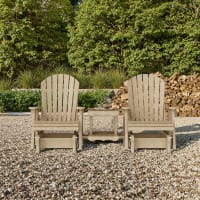 Heritage Adirondack Glider Chair Set with Center Table