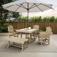 Heritage 5-Piece Square Dining Set with Bench
