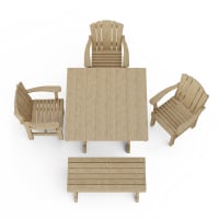 Heritage 5-Piece Square Dining Set with Bench