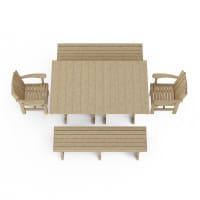 Heritage 5-Piece Rectangular Dining Set with Benches