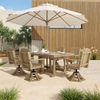 Heritage 7-Piece Swivel Chair Rectangular Dining Set