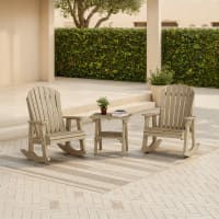 Heritage 3-Piece Adirondack Rocking Chair Set with Side Table