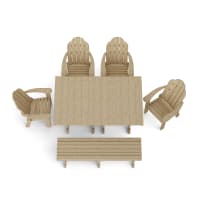 Classic Adirondack 6-Piece Rectangular Dining Set with Bench