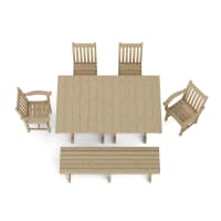 Classic 6-Piece Rectangular Dining Set with Bench