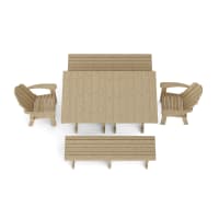 Classic Adirondack 5-Piece Rectangular Dining Set with Benches
