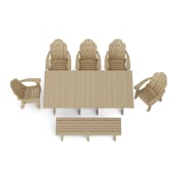 Classic Adirondack 7-Piece Rectangular Dining Set with Bench
