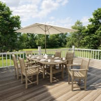 Classic 7-Piece Arm Chair Oval Dining Set
