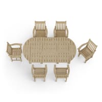 Classic 7-Piece Arm Chair Oval Dining Set