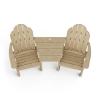 Classic 3-Piece Adirondack Set with Angled Connecting Table