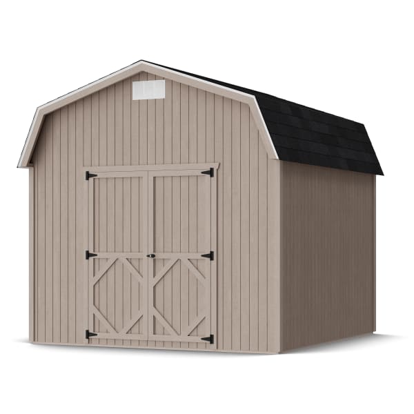 Rendering of Classic Gambrel 6' Barn Shed in assembly process ready to be painted.
