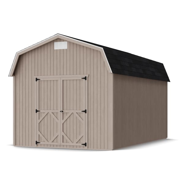 Rendering of Classic Gambrel 6' Barn Shed in assembly process ready to be painted.