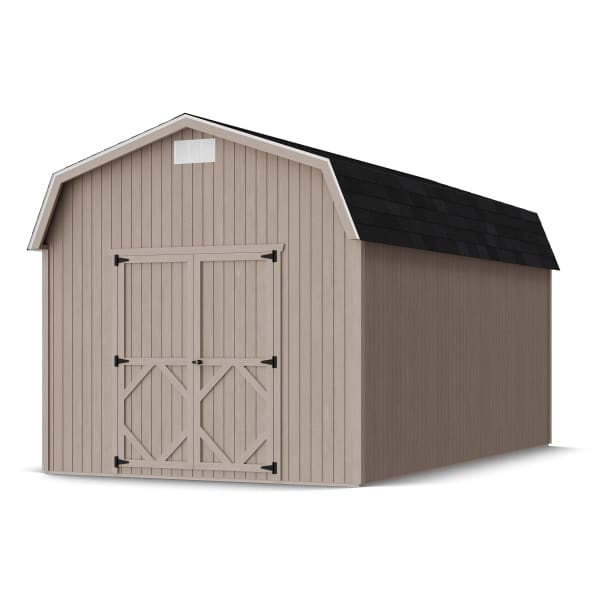 Rendering of Classic Gambrel 6' Barn Shed in assembly process ready to be painted.