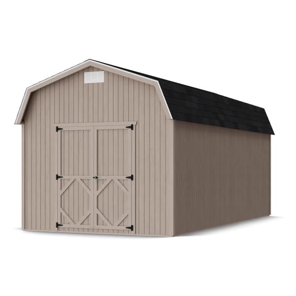 Rendering of Classic Gambrel 6' Barn Shed in assembly process ready to be painted.